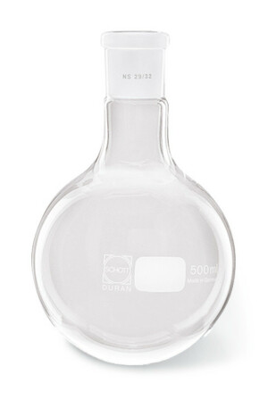 Round flask, DURAN®, standfard ground joint NS 14/23, 5 ml, n. acc. DIN 1 St