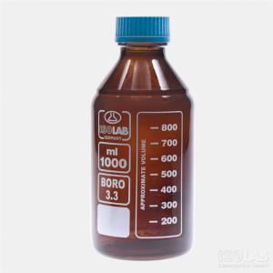 Флакон 5000 мл ISO БСС - тёмное стекло,с делениями и завинчивающийся крышкой GL45