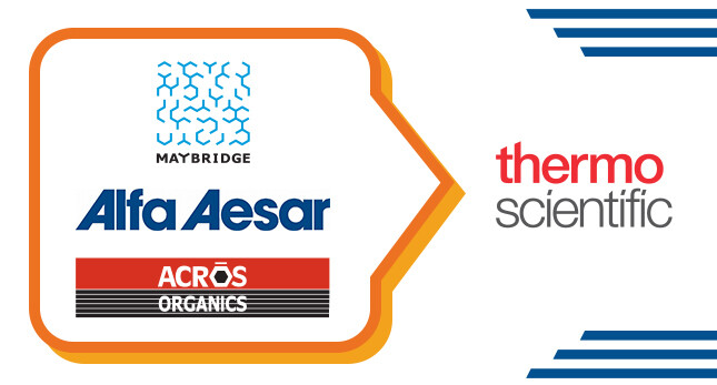 Acros Organics™, Alfa Aesar™ и Maybridge™ brands will be consolidated into Thermo Scientific™